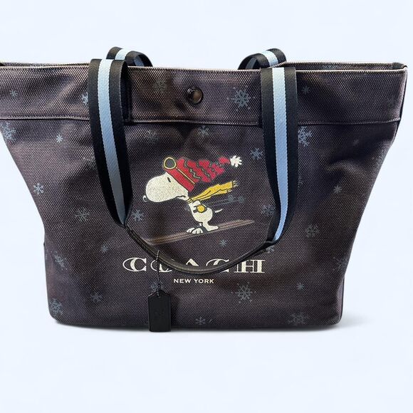 Coach x Peanuts Snoopy Holiday Tote Bag - Picture 1 of 8